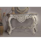 Antique Hand Carved solid wood Hall Table White